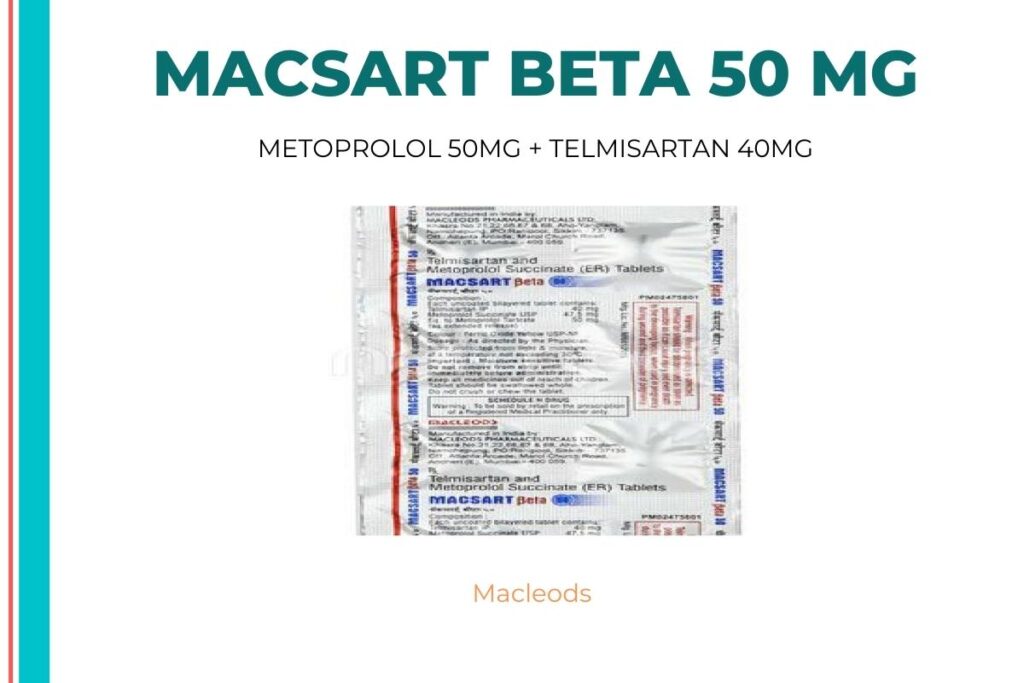 Buy MACSART BETA 50 MG 10 tablets online at GymPharmacy