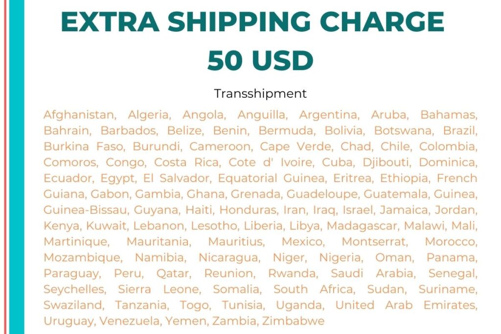 Extra Shipping Charge 50 USD 